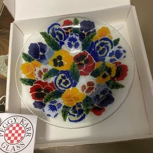 Peggy Karr fused glass dish - new in box